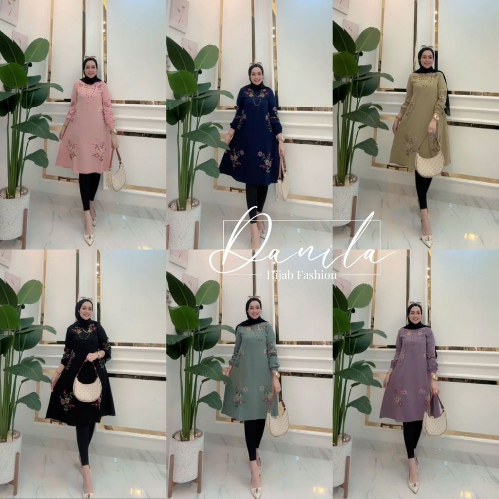 Tunik Katun Yoris Terbaru Hijab Dress Baju Muslim Wanita Rayon Ceruty Babydoll Simer Syari Silk Kain