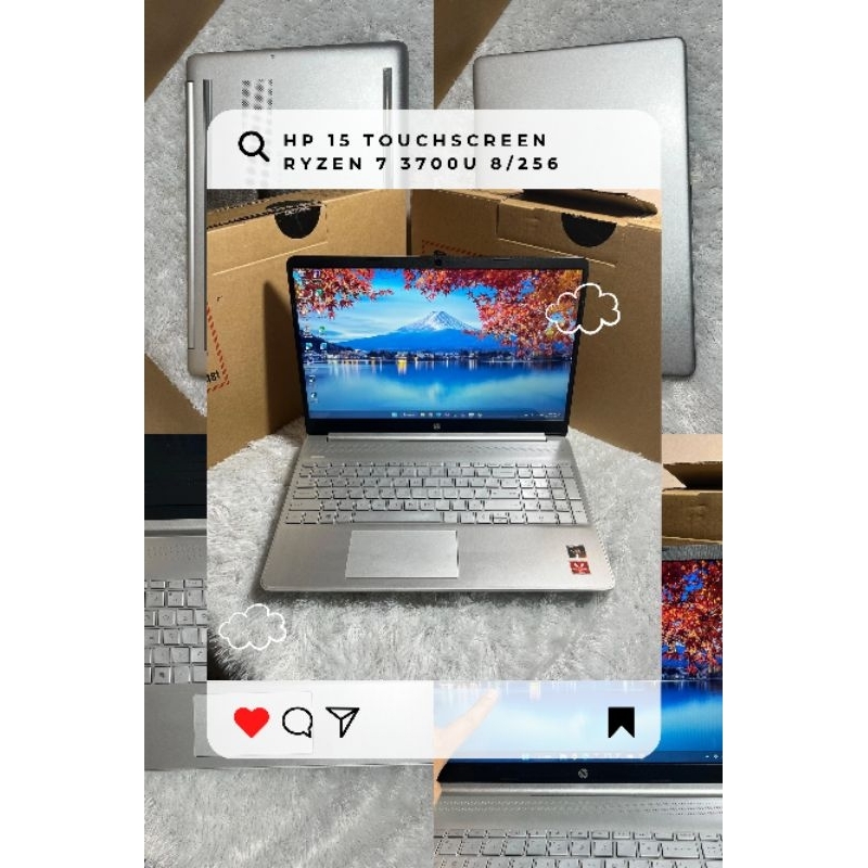 HP Laptop-15-ef0875ms Layar HD, Touchscreen Ryzen 7 3700u 8/256