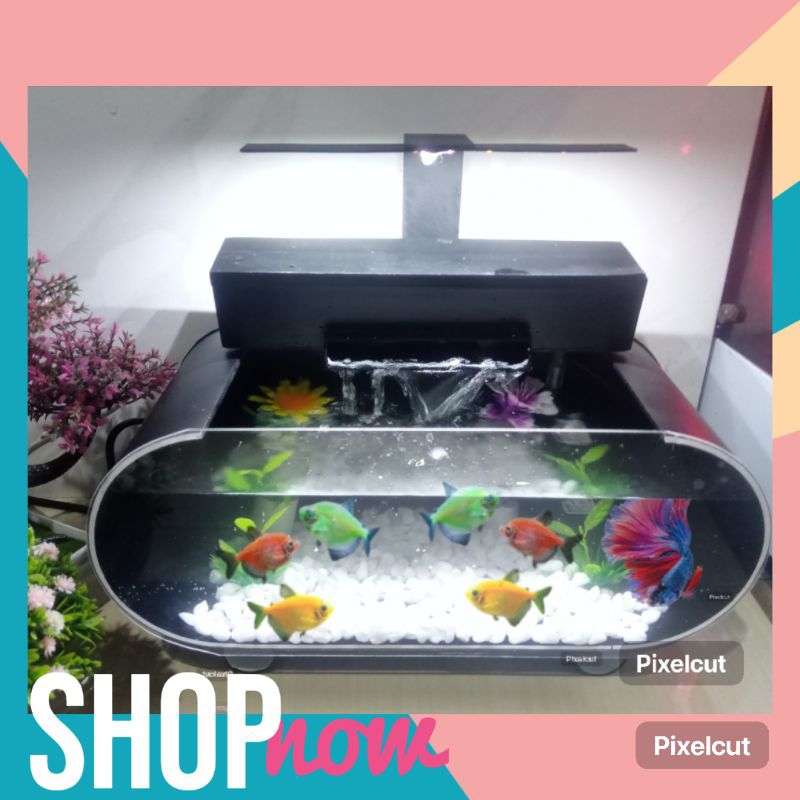 Aquarium Mini Akrilik hitam Kotak Mesin Filter Besar