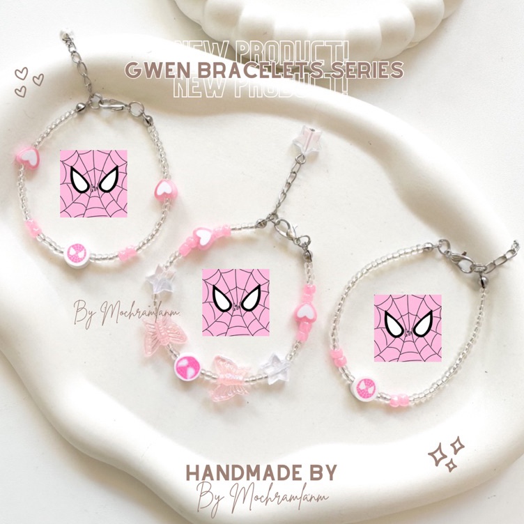Spiderman Gwen Stacy  Spiderman Miles Morales  Beads Bracelet  Manik Korea Lucu  Superhero  Spiderma