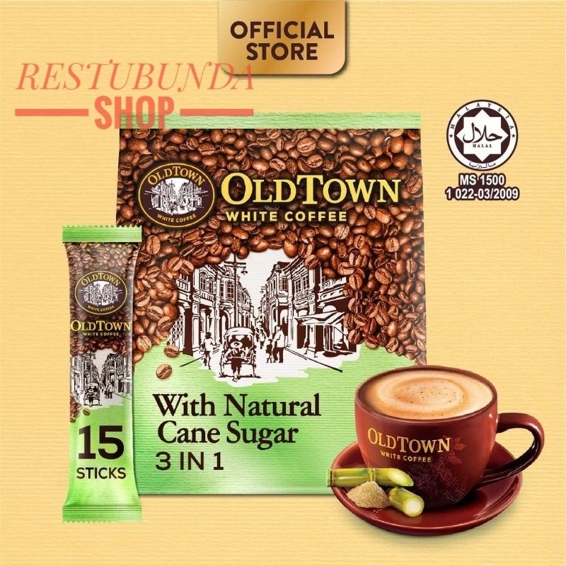 

OLD TOWN White Coffee CANE SUGAR MALAYSIA (15Shachet X 36gram)