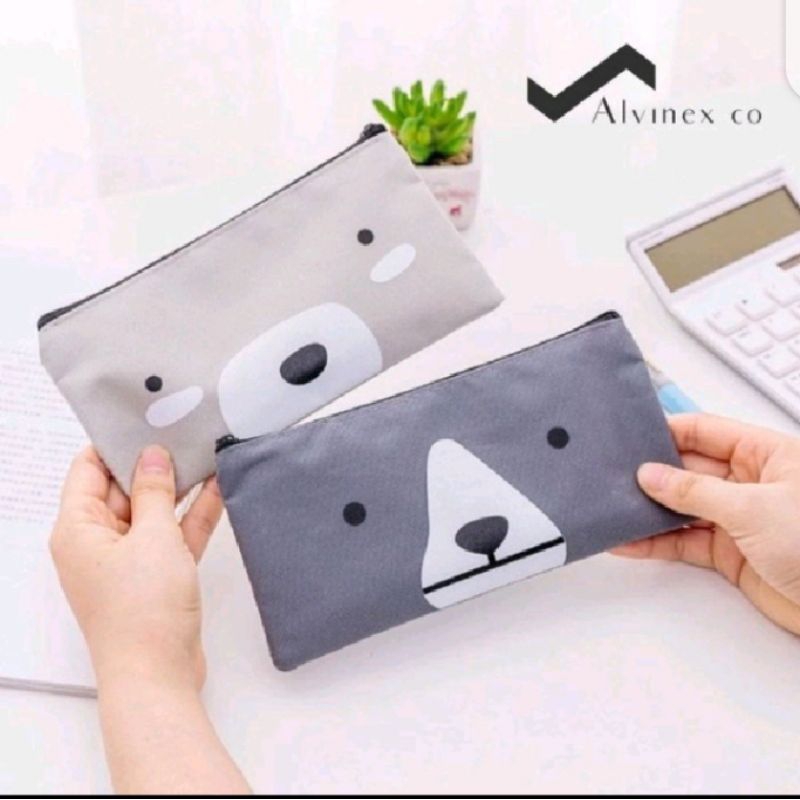 

Kotak pensil bahan kain kanvas motif karakter