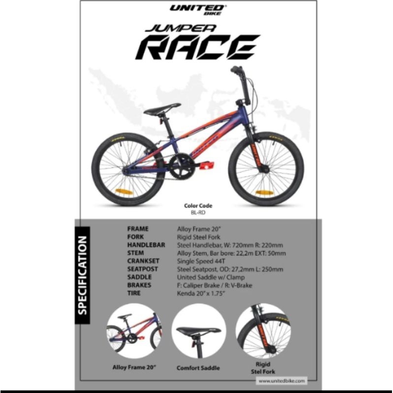 Sepeda Bmx 20 United Jumper Jump Race Alloy Alumunium