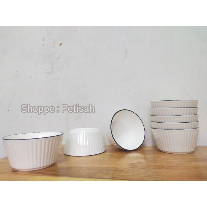 Mangkok Keramik Taniti Putih 5inci / Mangkok Ramekin Porceline 5inci / Mangkok Popcorn / Mangkok Ker