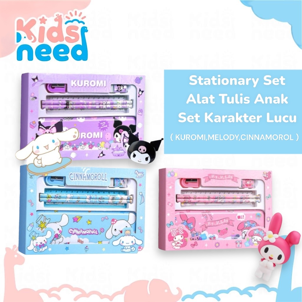 

Alat Tulis Anak STATIONARY SET Karakter Lucu Kuromi Melody Cinnamoroll