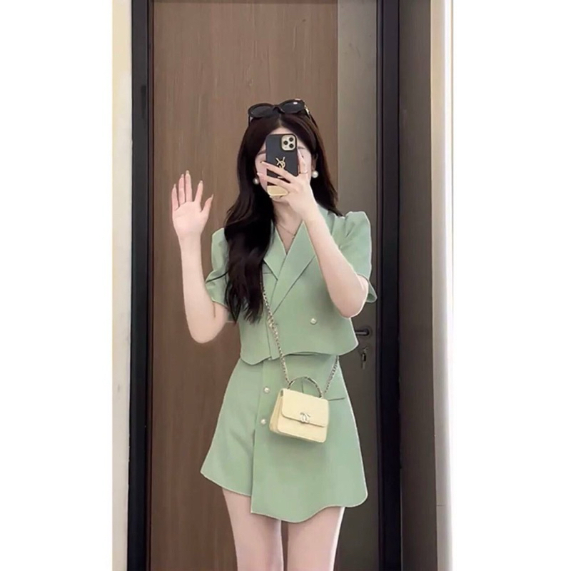 Elektra Set Simple Basic Chic Minimalis Korean Casual Polos Dinner Party Sweet Street Summer Pastel 