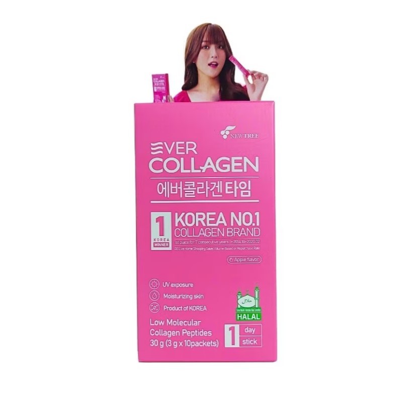 [JASTIP MALAYSIA] EVER COLLAGEN Collagen Time Apple Flavoured 3g x 10s