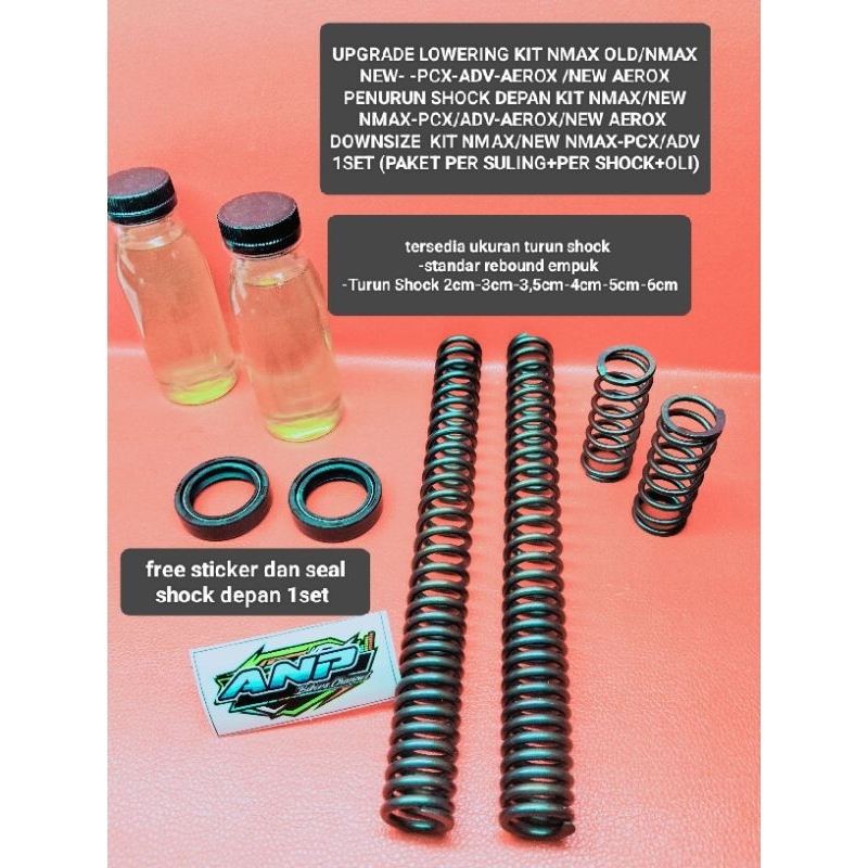 UPGRADE LOWERING KIT NMAX OLD/NMAX NEW- -PCX-ADV-AEROX /NEW AEROXPENURUN SHOCK DEPAN KIT NMAX/NEW NM