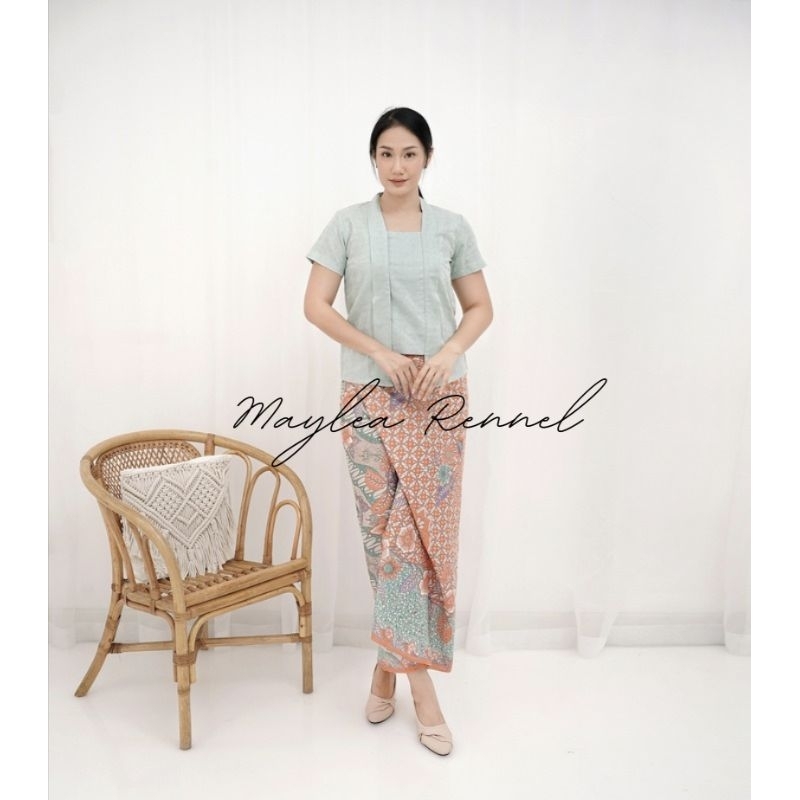 [Maylea] atasan kebaya katun dobby dewasa kutu baru casual blouse blus kondangan polos