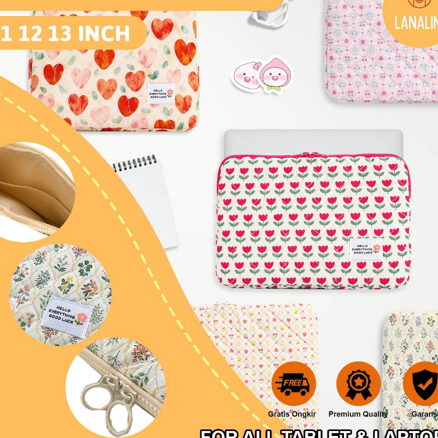 HJ6 Sleeve Pouch Sarung Tas Bag Pillow Case Ipad Tab Tablet Macbook Air Pro Laptop Asus Acer Lenovo 