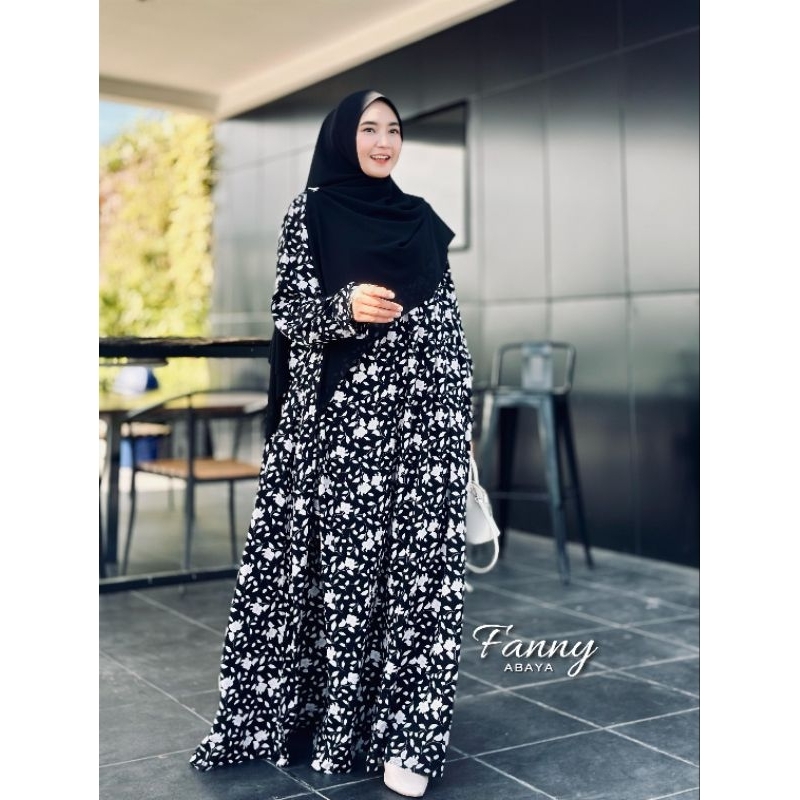 FANNY ABAYA RAYON MOTIF HIJAB DAILY DRESS SYARI BY ALHAYYA