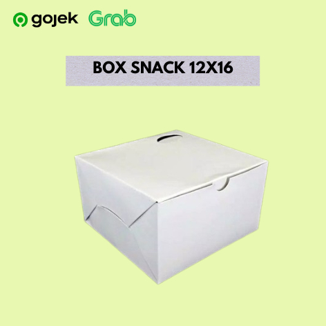 

Kotak Kue / box Snack Putih 12x16 Per 50 Pcs