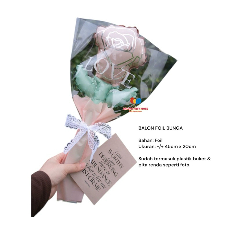 (1 SET) BALON BUNGA FOIL/ BALON FOIL HARI GURU / BUKET FOIL TEACHERS DAY/ FOIL FLOWER VALENTINE VDAY