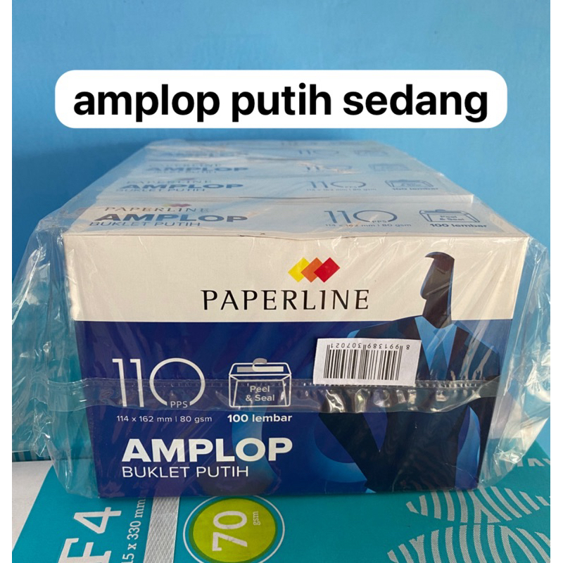 

AMPLOP PUTIH 110 PAPERLINE UKURAN SEDANG (ADA SEAL LEM)