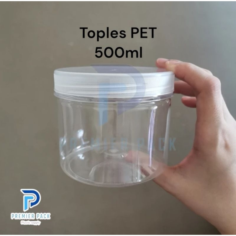Toples jar PET 500ml clear + tutup