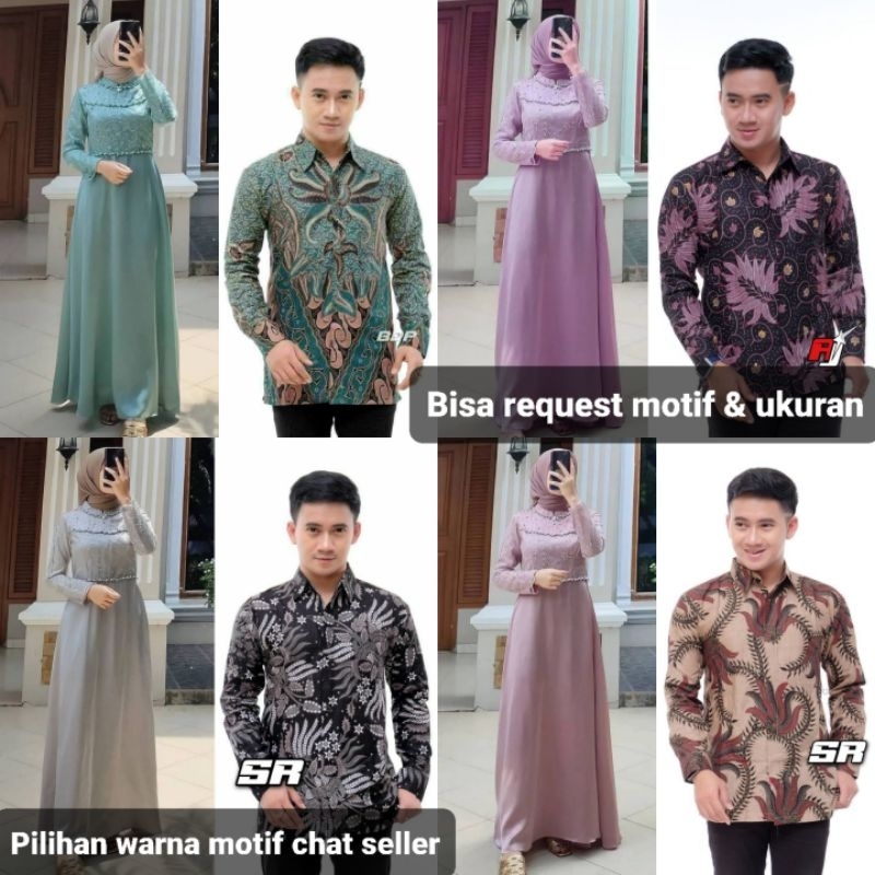 MAXMARA DRESS BROKAT / BAJU SERAGAM BATIK COUPLE GAMIS PASANGAN SARIMBIT KELUARGA CUSTOM ANAK / KEME