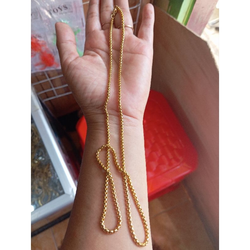 kalung hijab panjang titanium asli