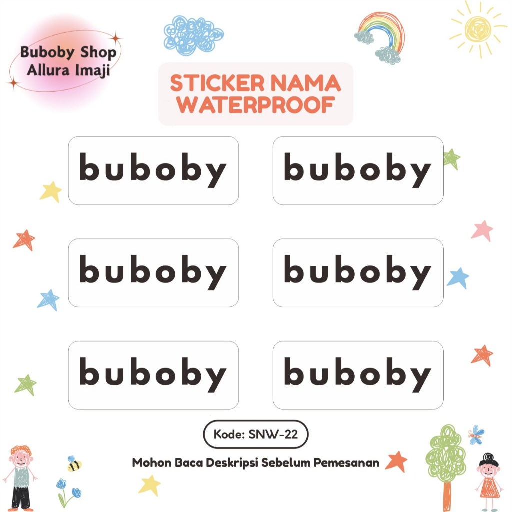 

Sticker Nama Waterproof SNW-22