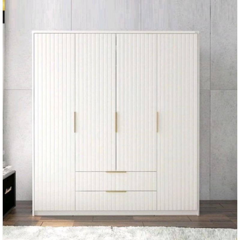 LEMARI PAKAIAN MINIMALIS 4PINTU SALUR