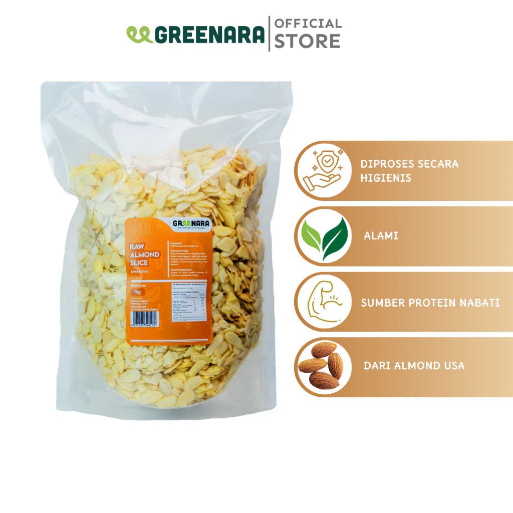 

Greenara - Kacang Almond Iris 1kg / Almond Slice