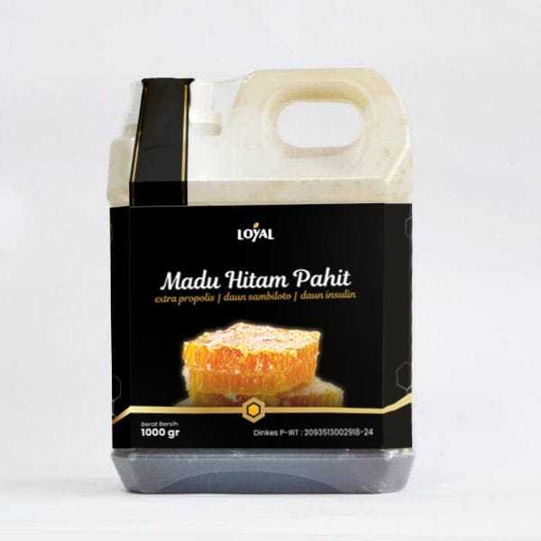 

Madu Hitam Pahit Loyal Premium plus Sambiloto - Propolis - Daun Insulin 1kg