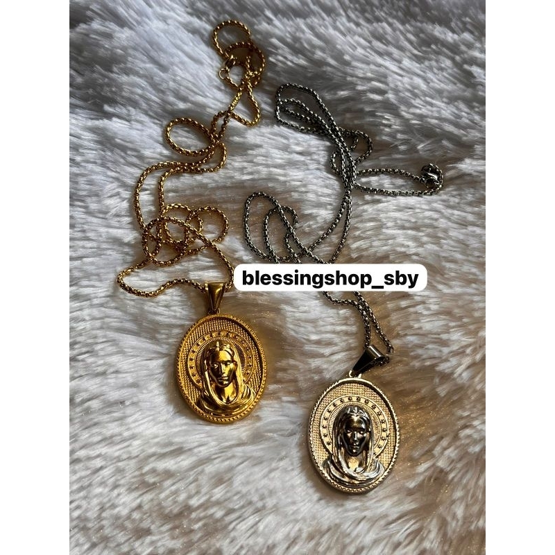[PREMIUM] KALUNG + LIONTIN BUNDA MARIA STAINLESS TITANIUM