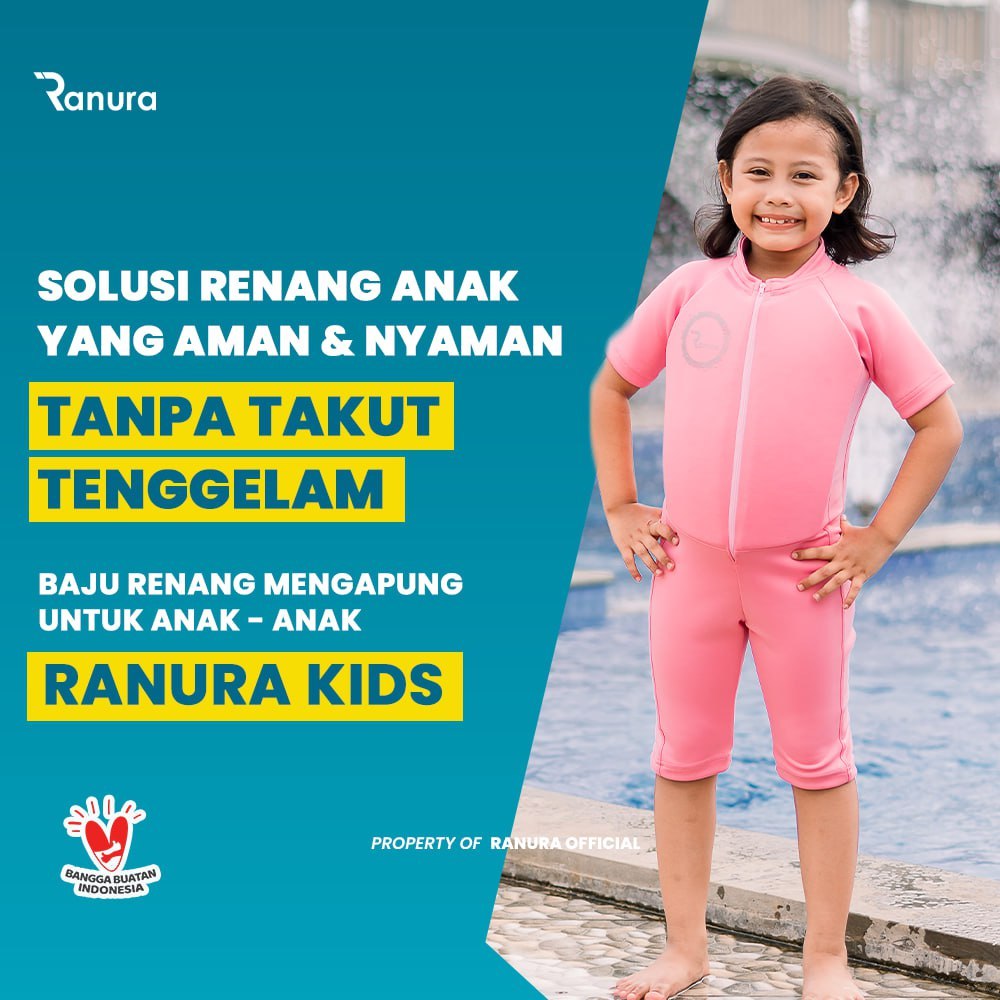 Baju Renang Anak Perempuan Apung Anti Tenggelam Ranura Kids Baby Pink Alat Terapi Renang