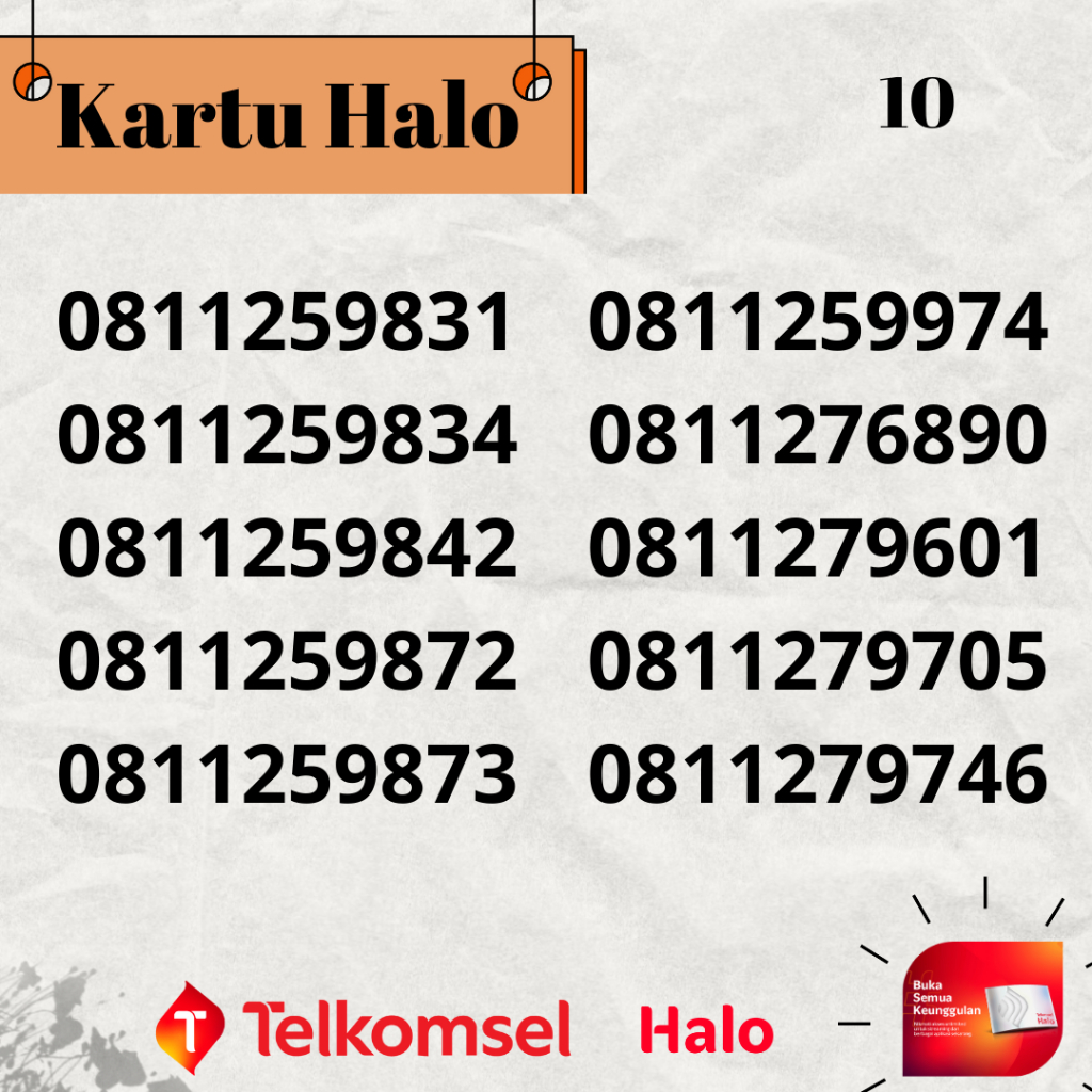 Perdana Kartu Halo 10 Digit