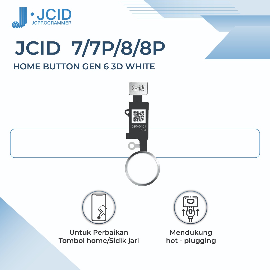 HOME BUTTON JC HOME-6-3D WHITE FOR IPHONE 7/7P/8/8P ORIGINAL
