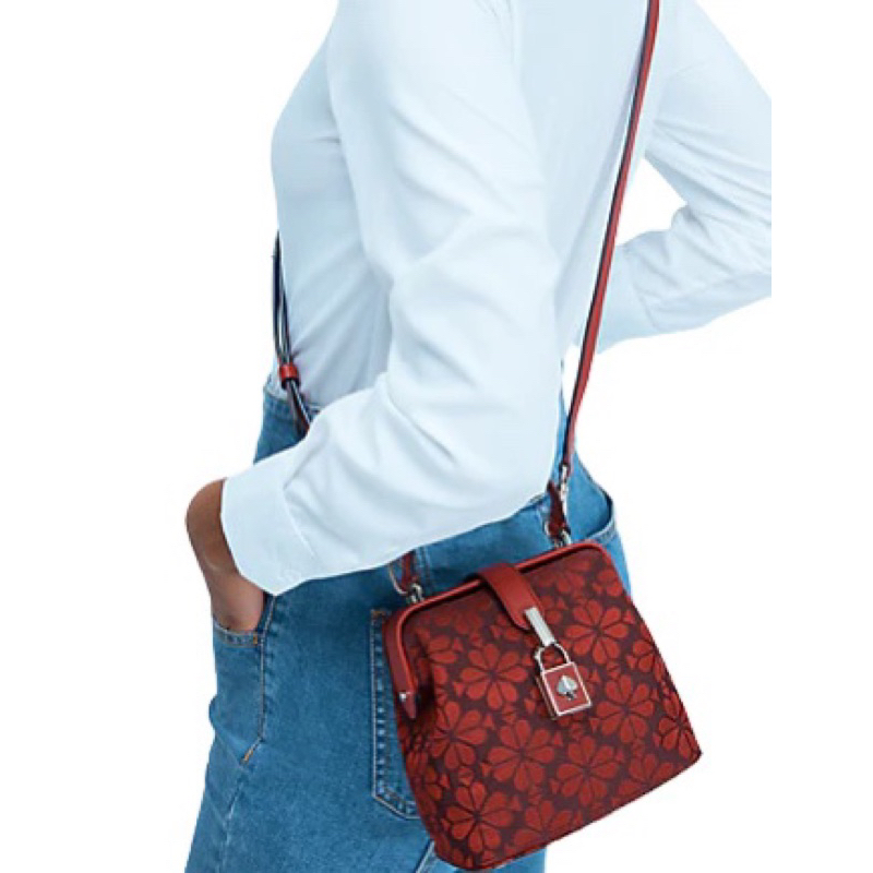 Kate Spade Remedy Spade Flower Small Top Handle Bag Red AUTHENTIC