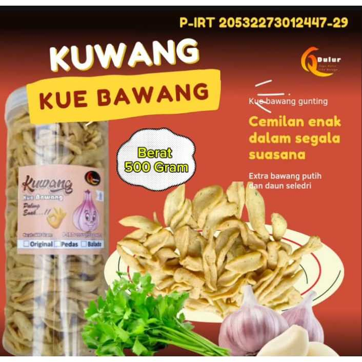 

Kue bawang, Kripik Bawang KUWANG 500 GRAM ORIGINAL enak renyah gurih bikin nagih -Q DULUR