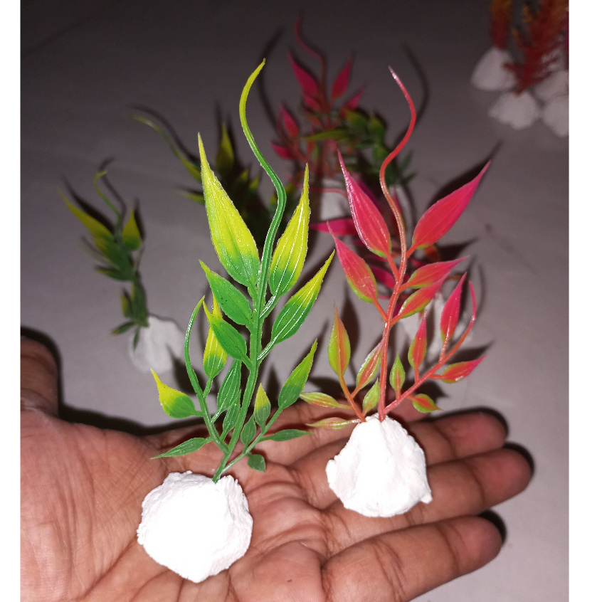 bunga aquarium plastik hias sulur air