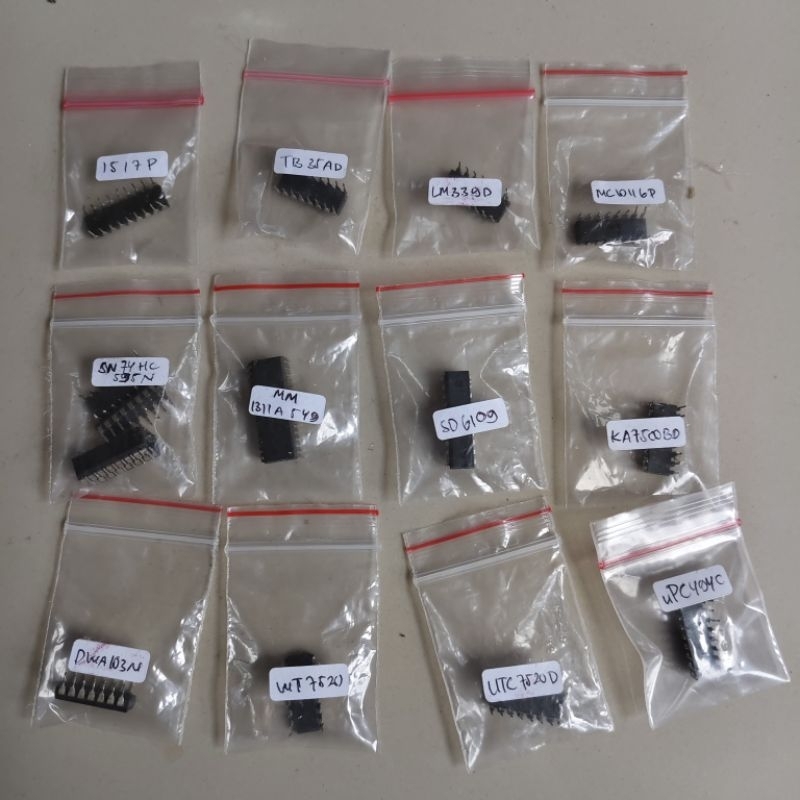IC 1517P,TB35AD,LM339D,MC10116P,SN74HC595N,MM1311A549,SD6109,KA7500BD,DWA103N,WT7520,UTC7520D,uPC494
