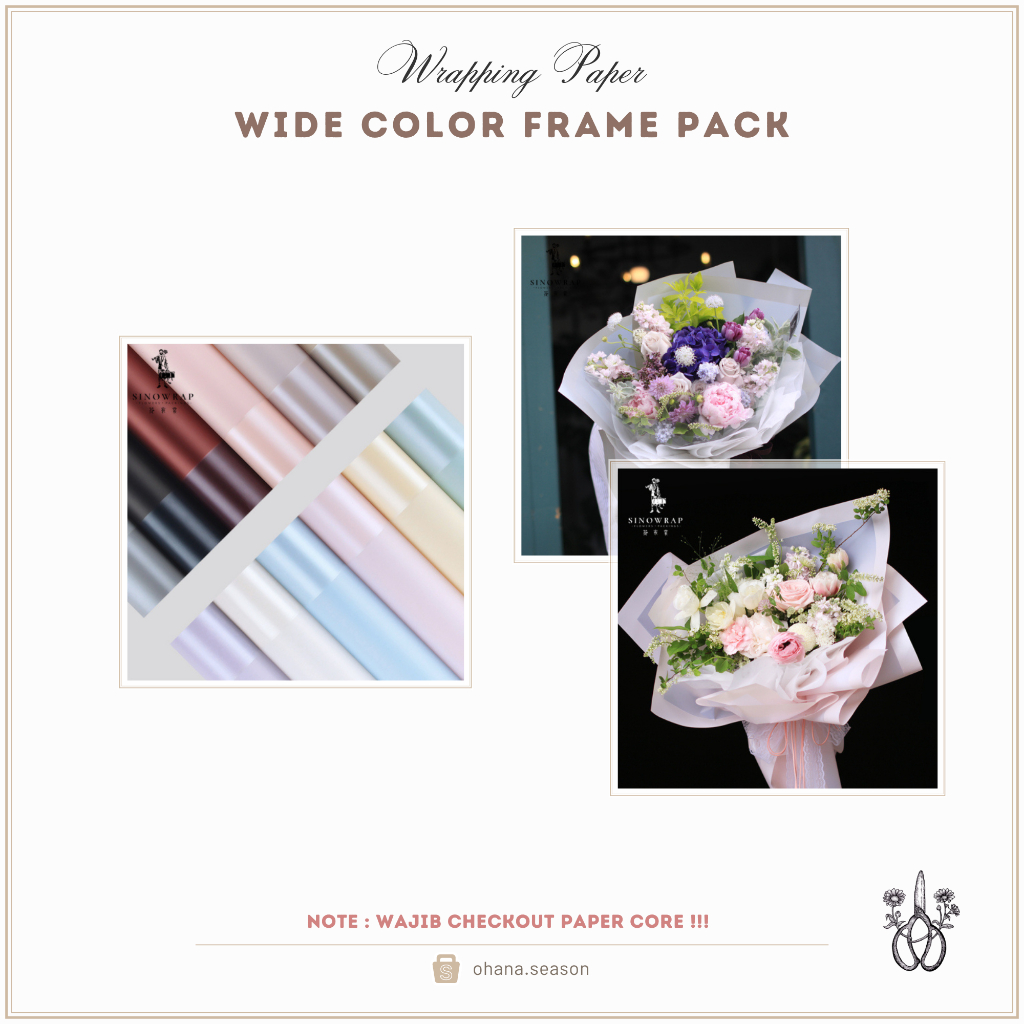 

(1 PACK/20 LEMBAR) Ohana Season Wrapping Paper | Kertas Bunga | Wide Color Frame Cellophane 58x58cm