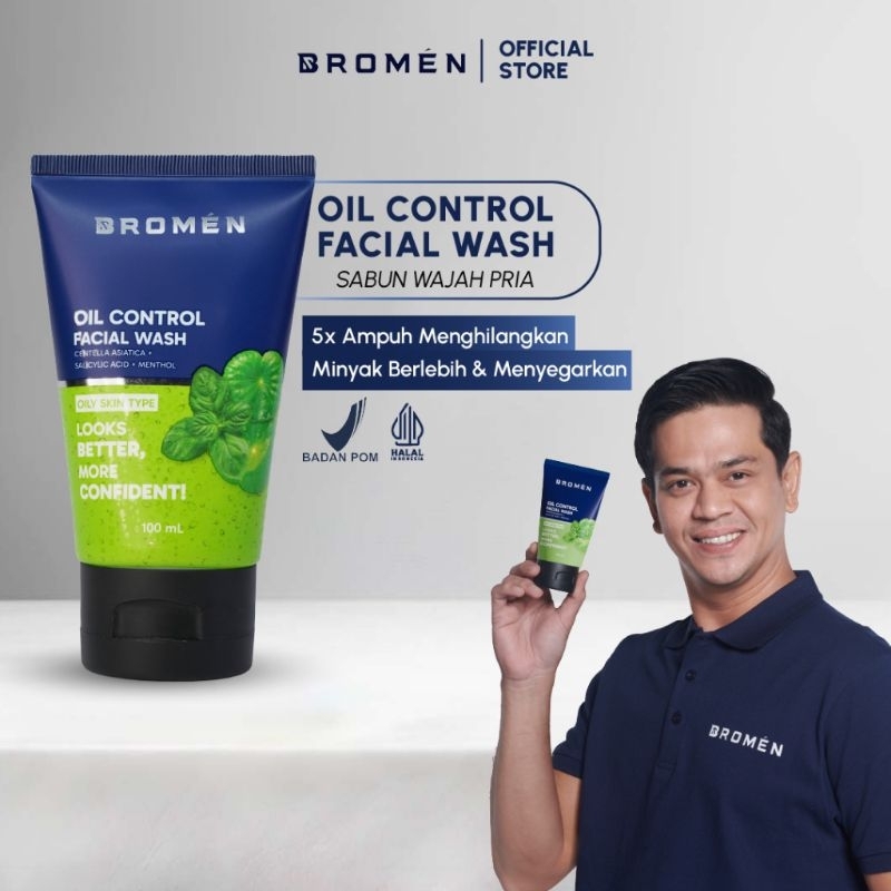 BROMEN Oil Control Sabun Cuci Muka Mengurangi Minyak Berlebih Melembabkan Membersihkan Kulit Wajah P