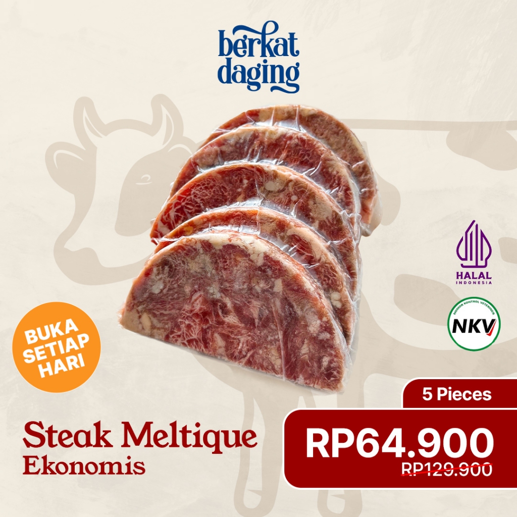 

Steak Frozen Sapi Sirloin Ekonomis Murah 500gr - Wagyu Meltik Meltique Empuk Enak - BERKAT DAGING BERKATDAGING