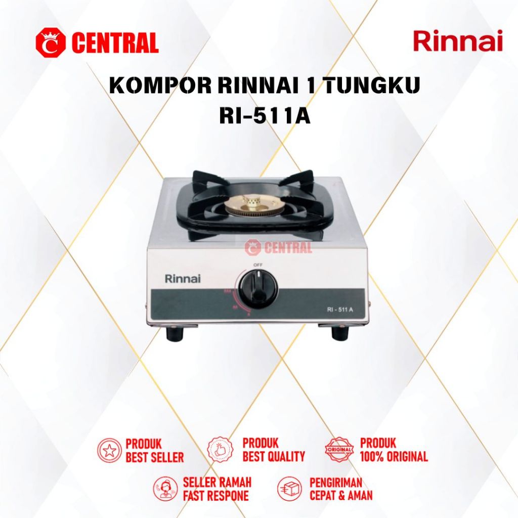KOMPOR GAS RINNAI 1TUNGKU RI-511-A / RI 511 A / RI511A