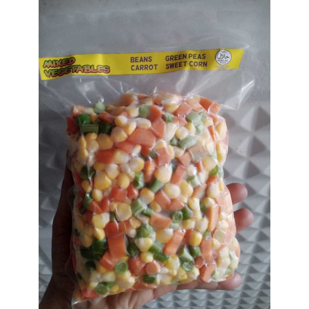 

Mix Vegetable (jagung manis, wortel, buncix, polong) 500gr