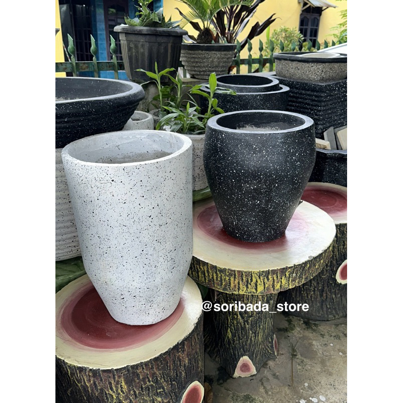 Pot Bunga Motif Batu Alam | Pot Bunga Batu | Pot Bunga Unik | Pot Bunga | Pot Batu