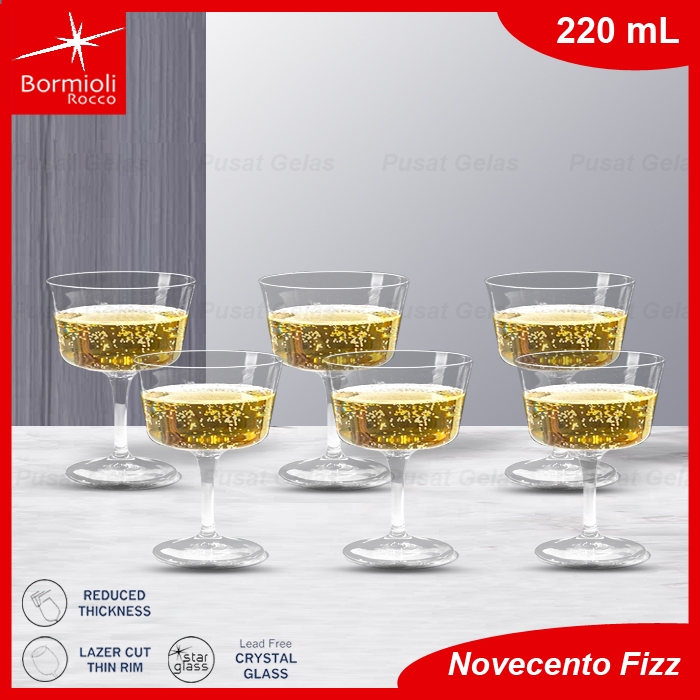 1 SET 6 PCS Bormioli Rocco Gelas Cocktail Fizz/Bormioli Rocco Gelas Bar/Gelas Kaki/Bormioli Rocco Co