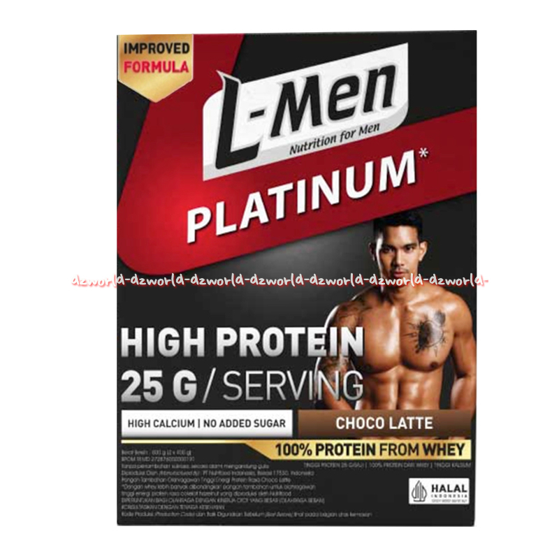 

L-Men Platinum 201gr High Protein Choco Latte High Calcium NO. Added Sugar Protein Lmen Susu Untuk Pria Cowok Agar Lebih Berotot Fitnes L men Bubuk Rasa Coklat Late 6 sachet Lmen