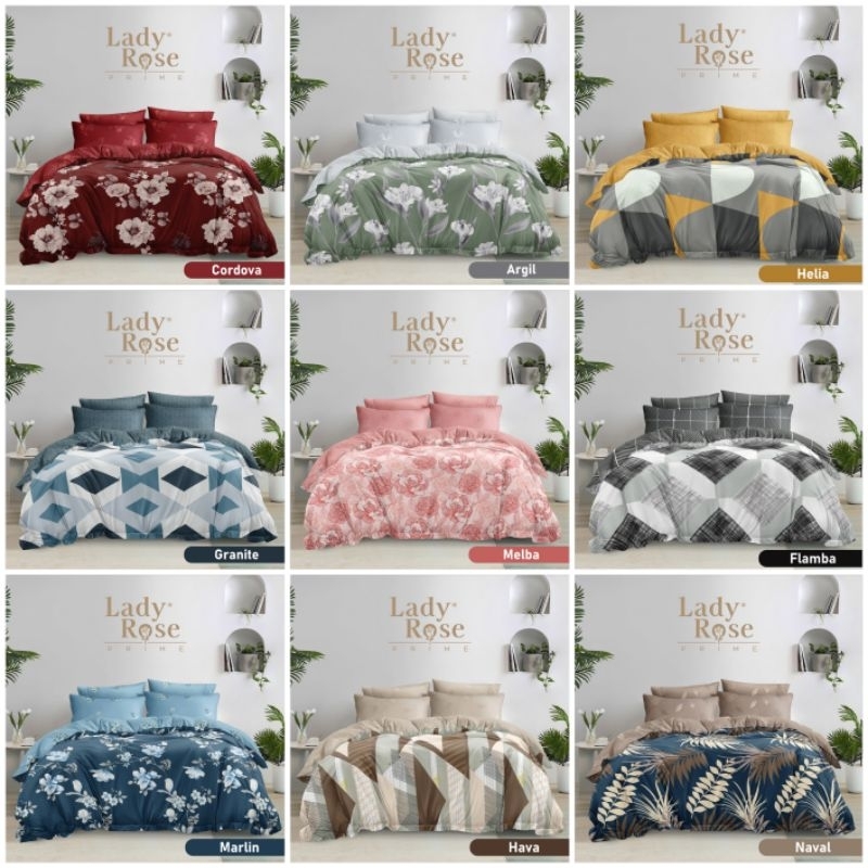 Bedcover Satu Set Lady Rose 180x200 / Bedcover Lady Rose Ukuran 180x200 / Lady Rose / Bedcover/ Kama
