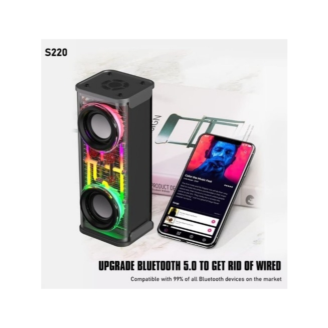 Speaker Lenyes S220 Wireless Speaker RGB LED