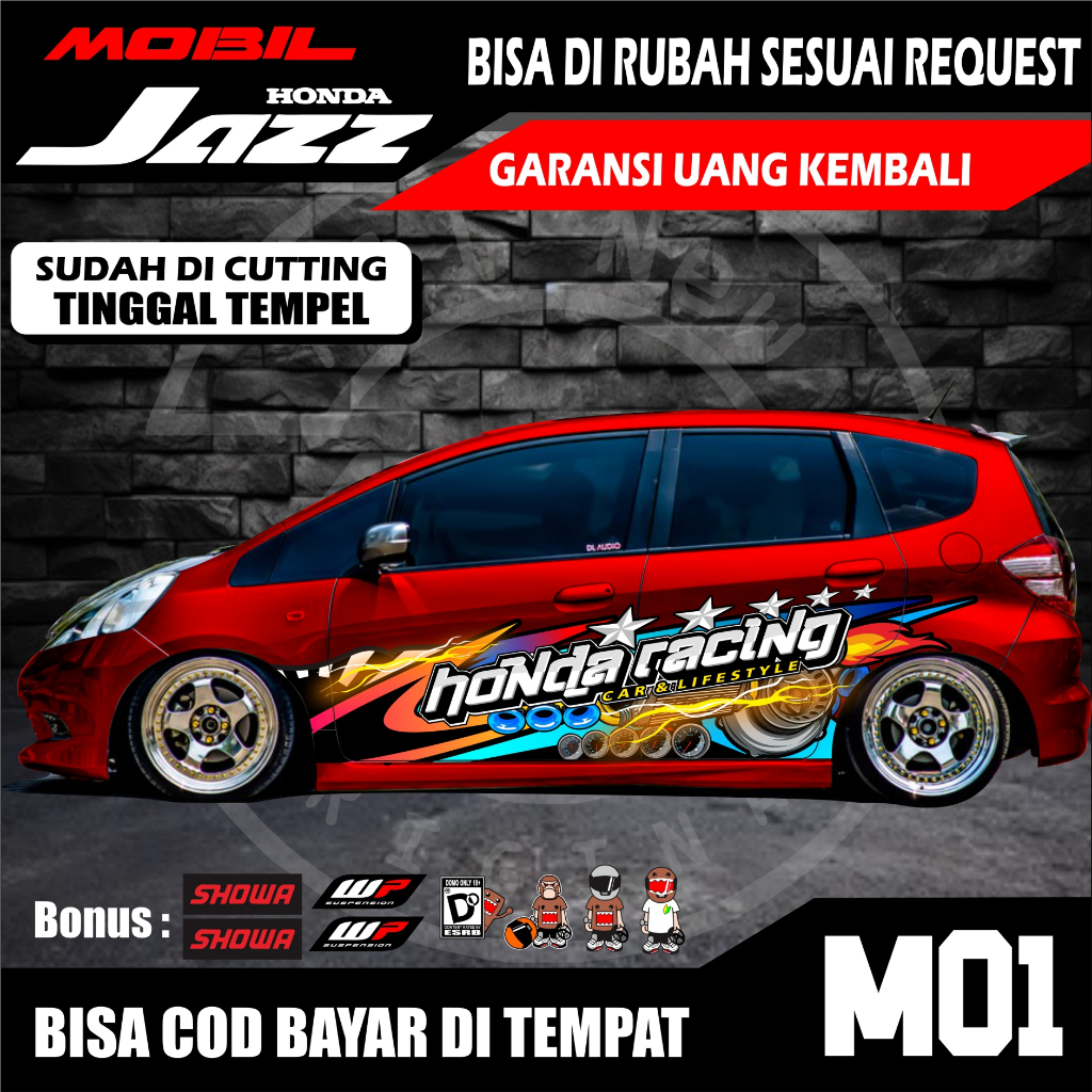 Decal Mobil Jazz Racing - Decal Striping Mobil Jazz-Sticker Honda JAZZ