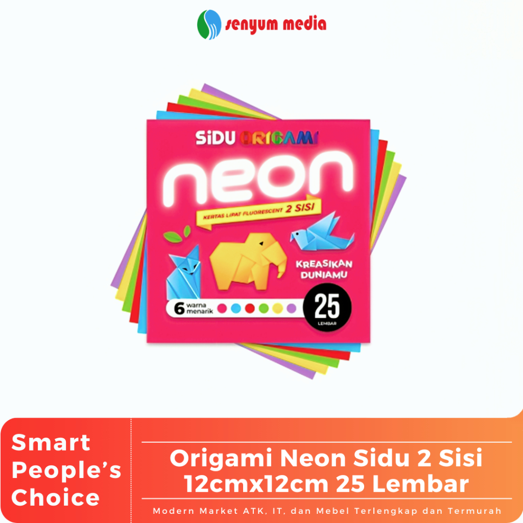 

Origami Neon Sidu 2 Sisi 12cmx12cm 25 Lembar (1 Pcs Isi 25 Lembar) (S:PCS)