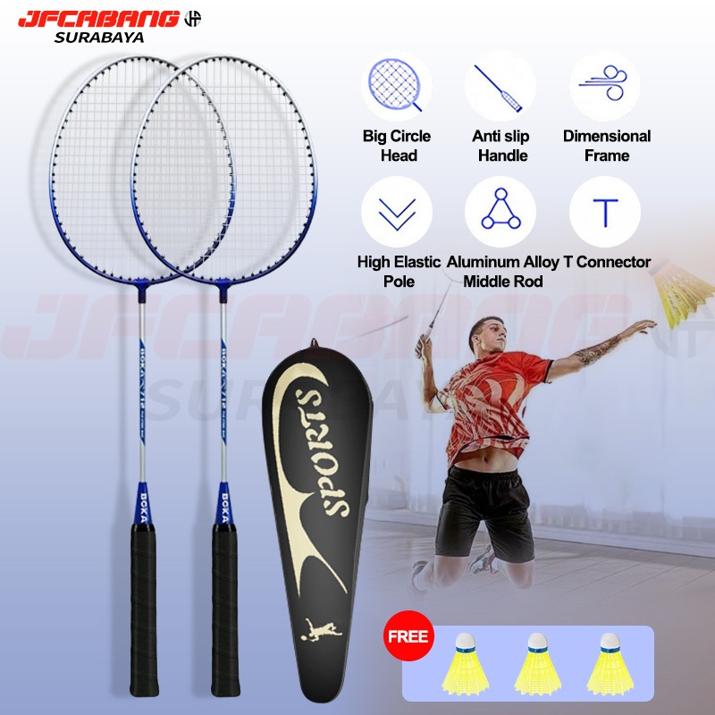 Raket Badminton/ Raket Bulu Tangkis Isi 3 Free Bag Kok Bulutangkis/Shuttlecock/Kok Badminton/Raket B