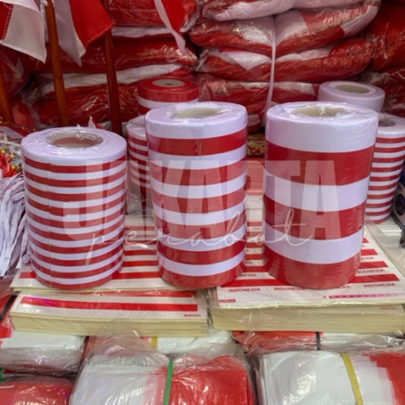 

Pita merah putih / pita kain merah putih 1/2 inch-1 inch-2inch