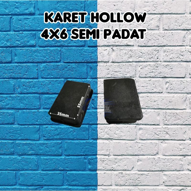 Karet Hollow 4x6 Semi Padat [35x55mm] Karet Besi Hollow
