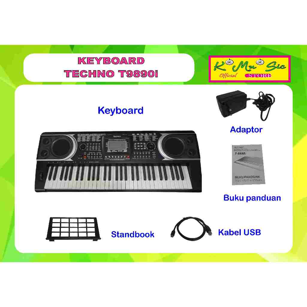 [*lngsung ketoko* potong cash] Paketan Keyboard Techno T-9890i T98901 T 9890 i USB Port Flashdisk Mp
