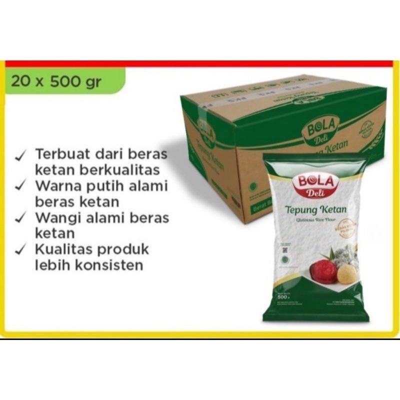 

Bola deli Tepung Ketan 1 dus 500 gr isi 20pcs